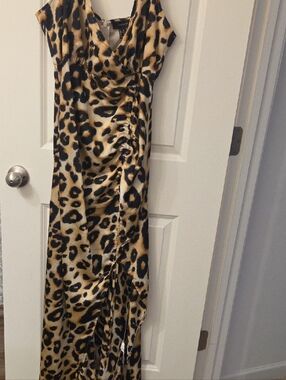 leopard maxi dress forever 21 Mesh Leopard Print Midi Dress